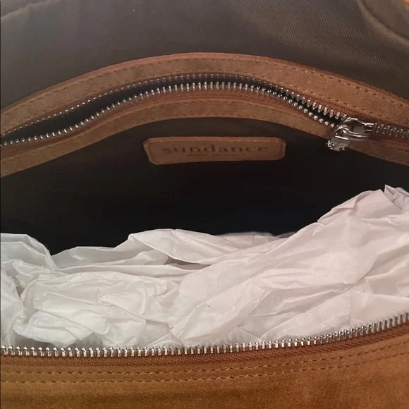Sundance Camel/Saddle Suede Shoulder Slouch Bag, Western Boho Bag, NWT